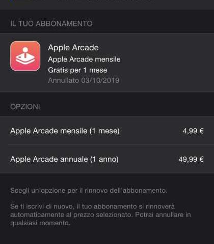 Apple, nuova opzione di abbonamento annuale per Apple Arcade