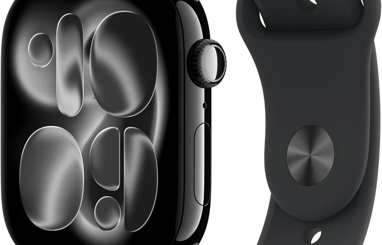 Apple Watch Series 11 GPS + Cellular, Cassa 46 mm in alluminio Jet Black con Cinturino Sport nero – S/M