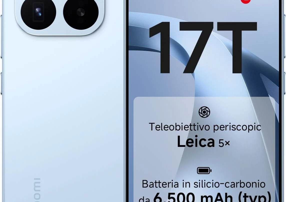 Xiaomi 17T, Smartphone 12+256GB, Blue, Teleobiettivo Leica 5x