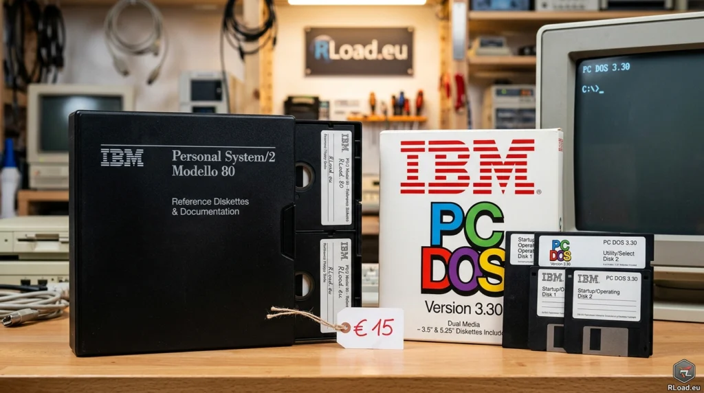 IBM PS/2 Modello 80 e PC DOS 3.30: il kit del 1987 che ho trovato al mercatino per 15 euro