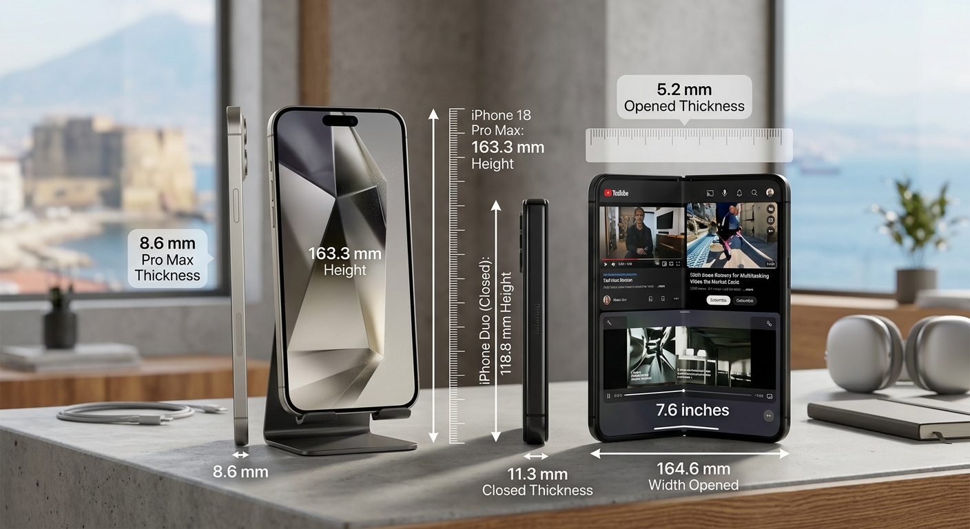 iPhone Duo vs iPhone 18 Pro Max: Il Confronto Dimensionale che Cambia Tutto