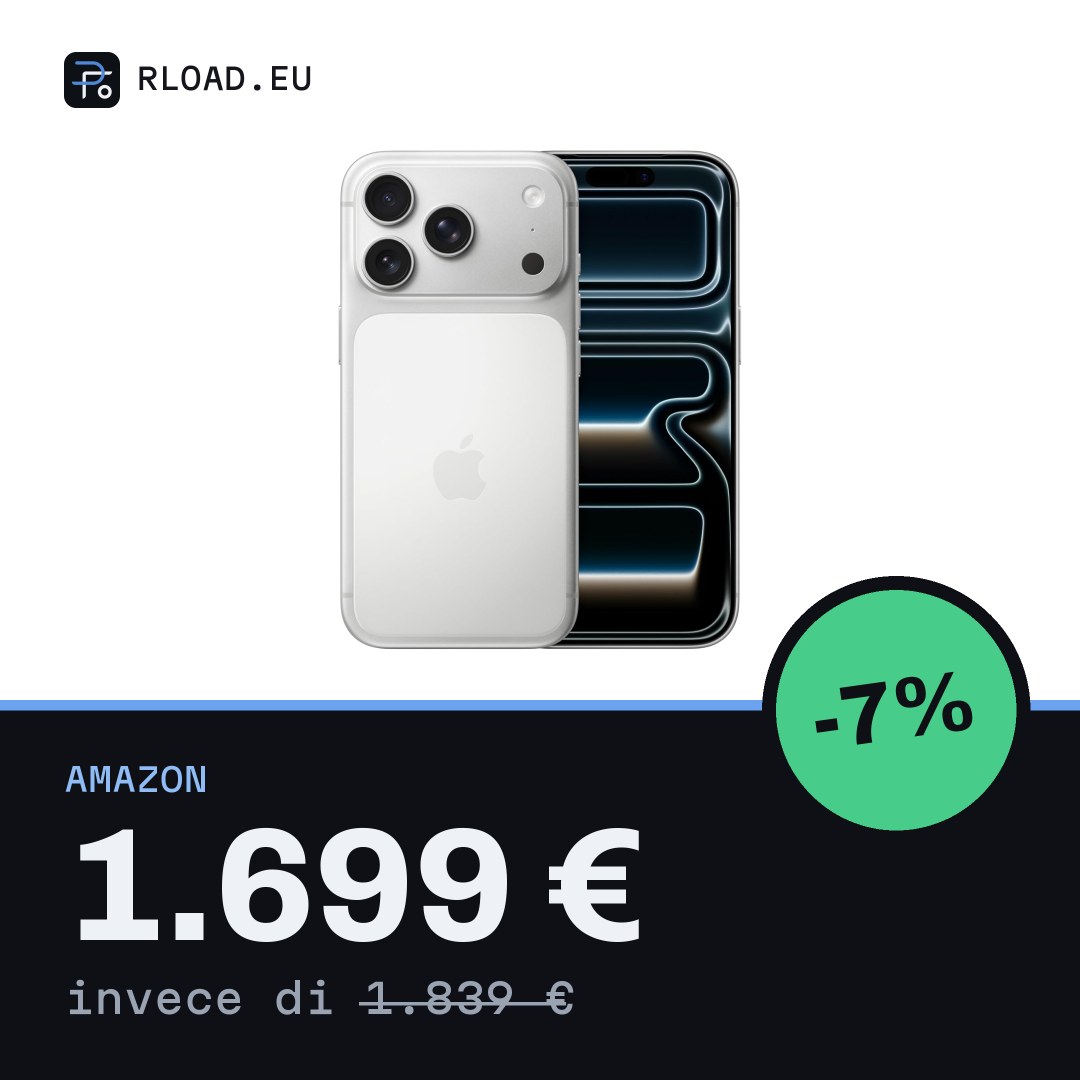 Apple iPhone 17 Pro 1 TB: display 6,3″, ProMotion fino a 120Hz, chip A19 Pro, autonomia senza precedenti, sistema di fotocamere Pro Fusion con fotocamera frontale Center Stage…